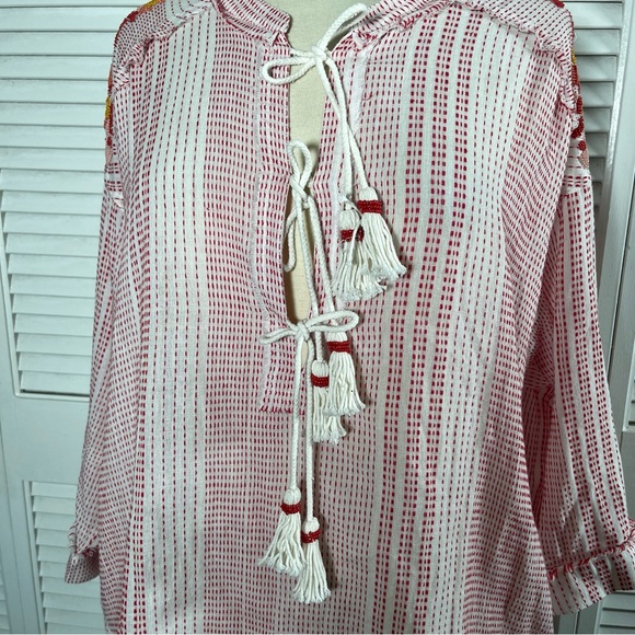 🌺 Johnny Was | Jacque Embellished Tunic – XS – 3/4 Sleeve – Beaded Shoulders- - Picture 13 of 15